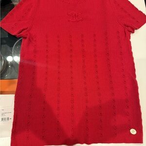 CHANEL Red Short Sleeve Tee